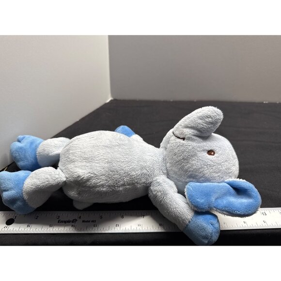 Sassy Grin & Grow Plush Elephant Stuffed Toy Weighted Bottom Soft Cuddly Blue/Gr - Picture 6 of 7